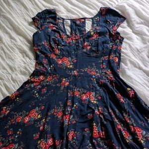 Abercrombie & Fitch blue floral rayon mini dress M